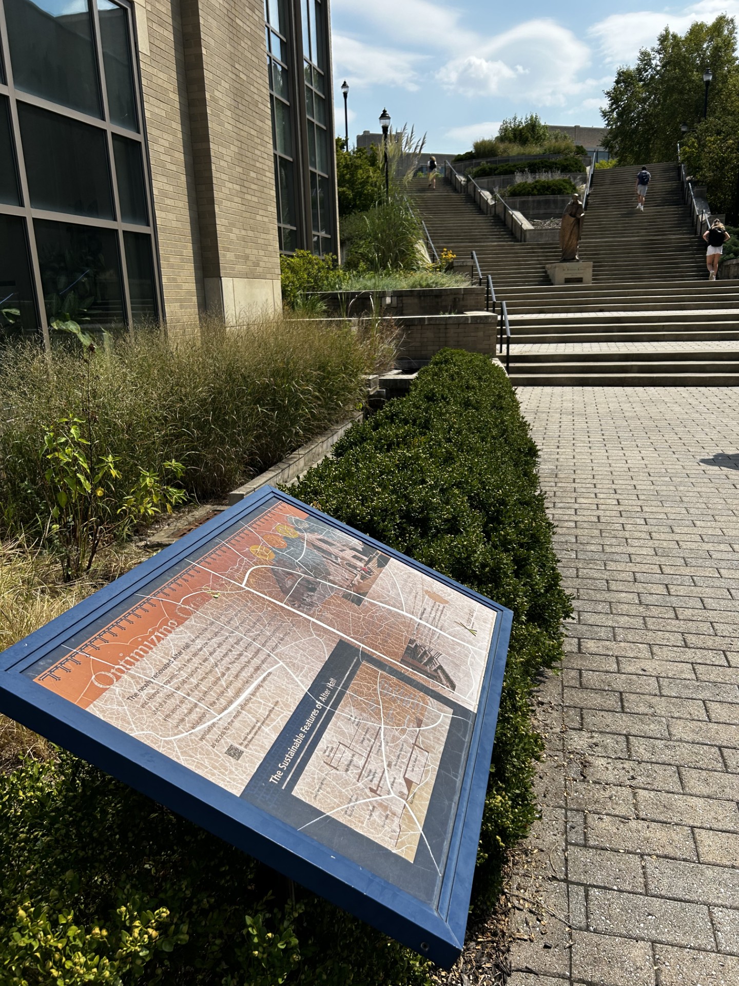 Photo of the Rain Garden outside of Alter Hall