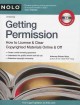 Book cover for Getting Permission: How to License and Clear Copyrighted Materials Online and Off by Richard Stim. Cover is white and teal with an image of an open book.