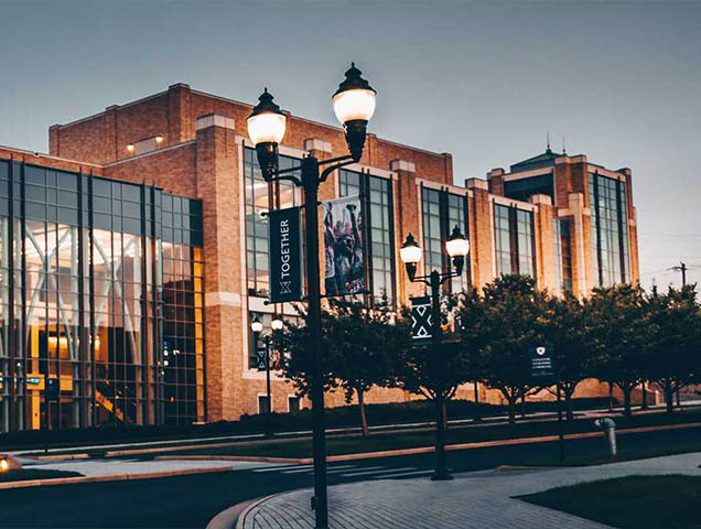 Photo of Campus at dusk Williams College of Business