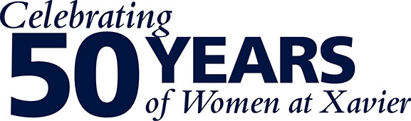 Fifty years of Women at Xavier logo