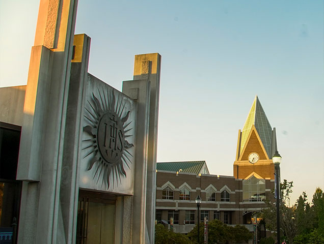 Xavier campus during a sunset on a summer evening 