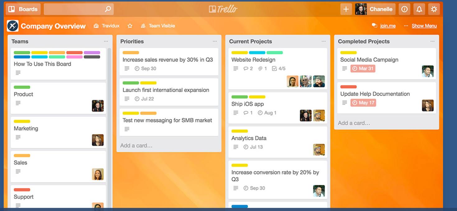 use lists or boards for trello project management